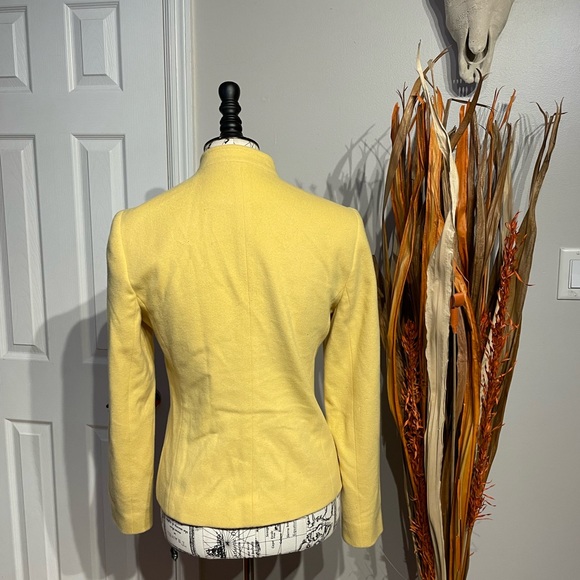 Vintage Wool Cashmere Zip Blazer Winter Career Work Imported Bright Fall Preppy - Picture 2 of 4